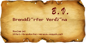 Brendörfer Veréna névjegykártya